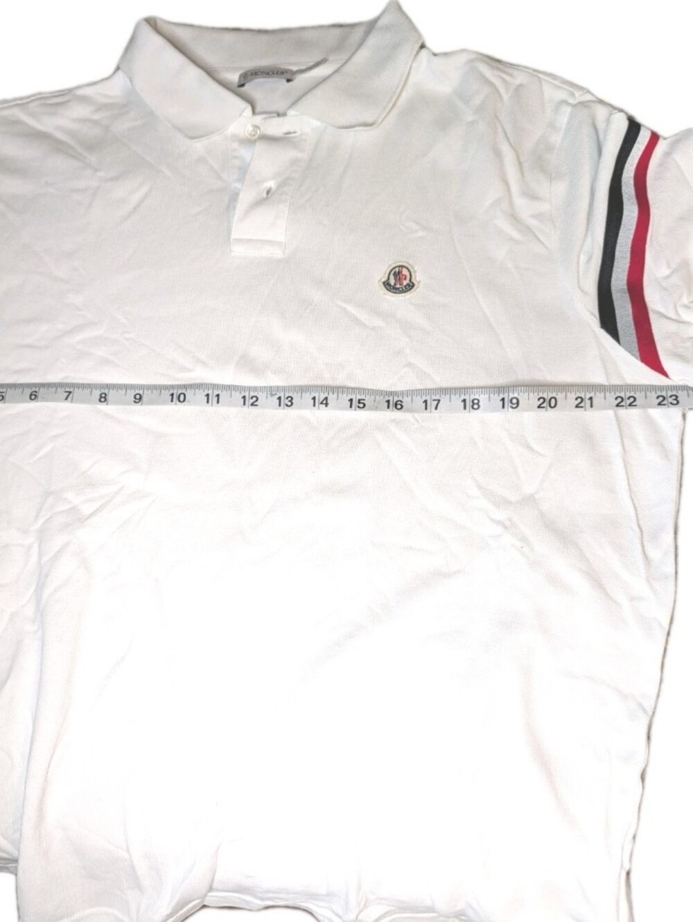 Moncler Short Sleeve Polo Shirt White Men Size XL - See Description Measurements - Picture 7 of 7